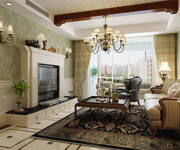 國(guó)仕山155平米三室兩廳美式風(fēng)格裝修案例