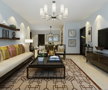 天下玉苑四室兩廳229㎡新中式風(fēng)格裝修案例