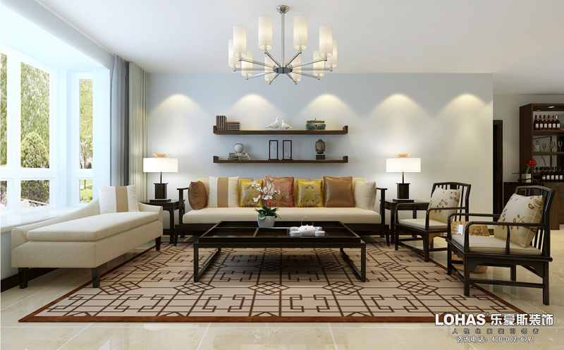 天下玉苑四室兩廳229平米新中式風格裝修效果圖