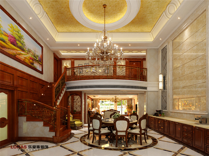 歐景園220平五室歐美混搭裝修效果圖