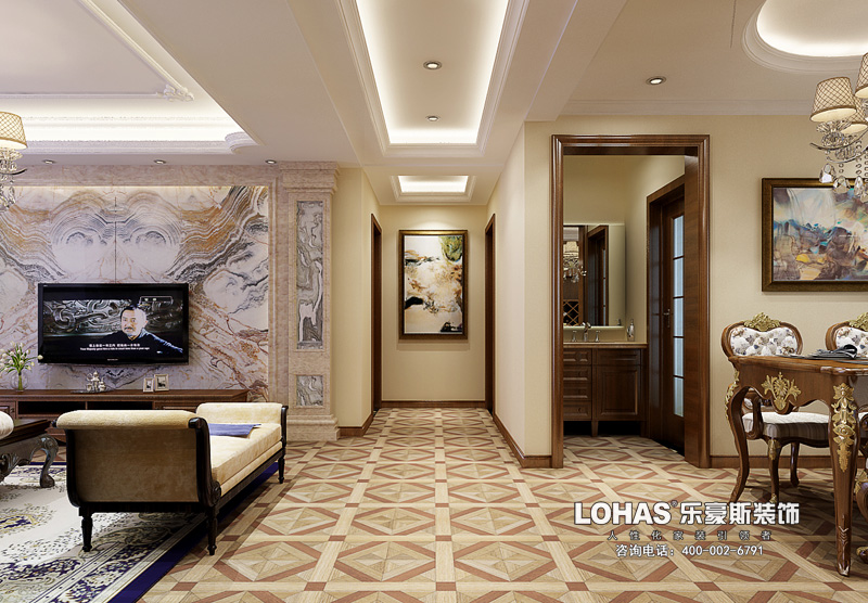 啟銳園135平米三室兩廳美式風(fēng)格