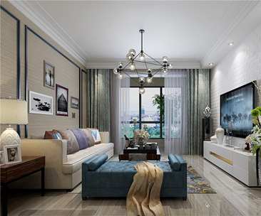 翰林觀天下85平米兩室一廳現(xiàn)代風格