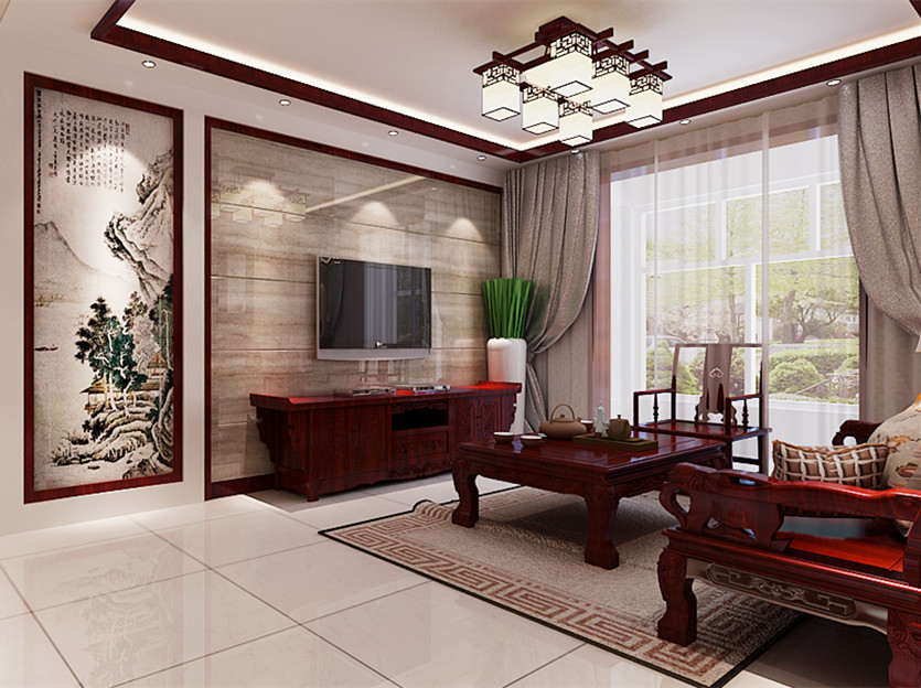 弘達(dá)明尚137平米新中式裝修效果圖