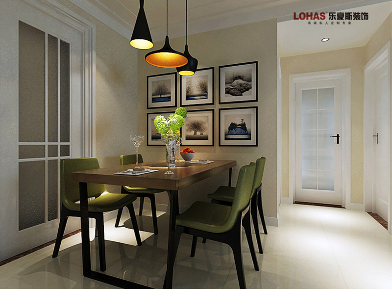 保利花園92㎡兩室兩廳現(xiàn)代簡約裝修效果圖