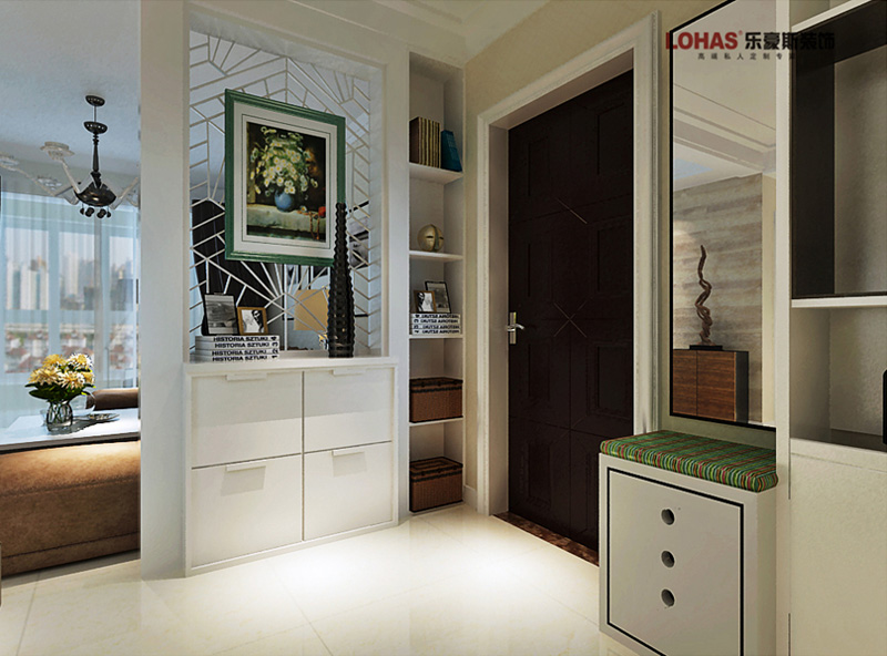 保利花園92㎡兩室兩廳現(xiàn)代簡約裝修效果圖