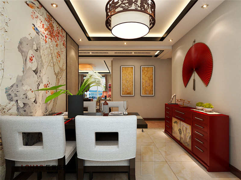 潤澤園130平三室兩廳中式風(fēng)格裝修效果圖