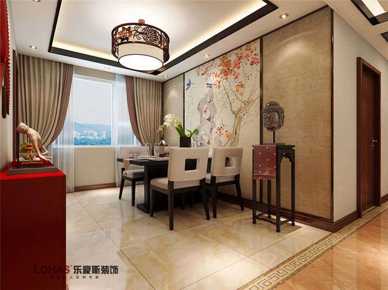 潤澤園130平三室兩廳中式風(fēng)格裝修效果圖