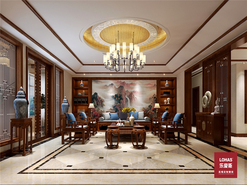 南村古鎮(zhèn)540平別墅中式裝修