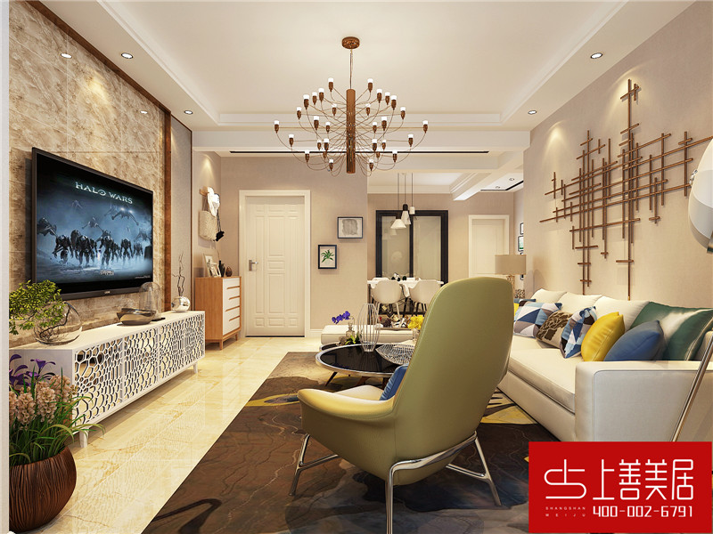 邢臺(tái)金都華府100平三室一廳現(xiàn)代簡約風(fēng)格裝修效果圖