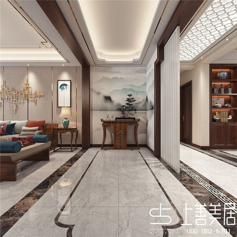 如園138平三室兩廳新中式裝修效果圖 如園138平三室兩廳新中式裝修效果圖