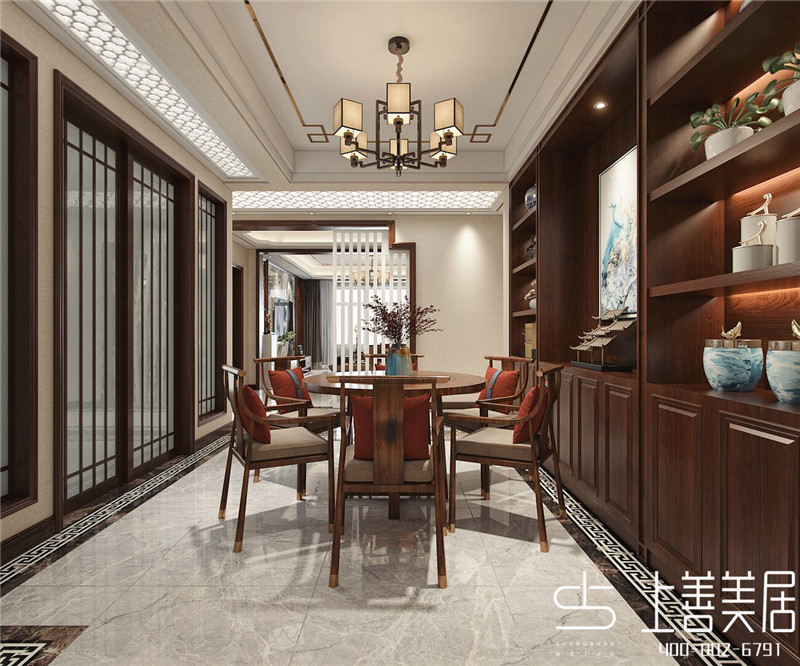 如園138平三室兩廳新中式裝修效果圖 如園138平三室兩廳新中式裝修效果圖