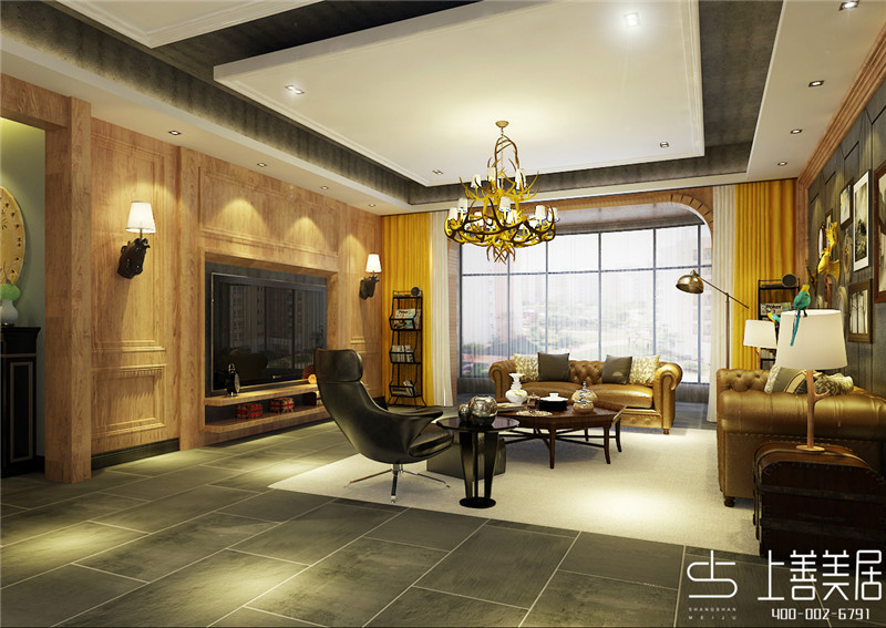 天陽御瓏灣/380平/美式工業(yè)風(fēng)混搭