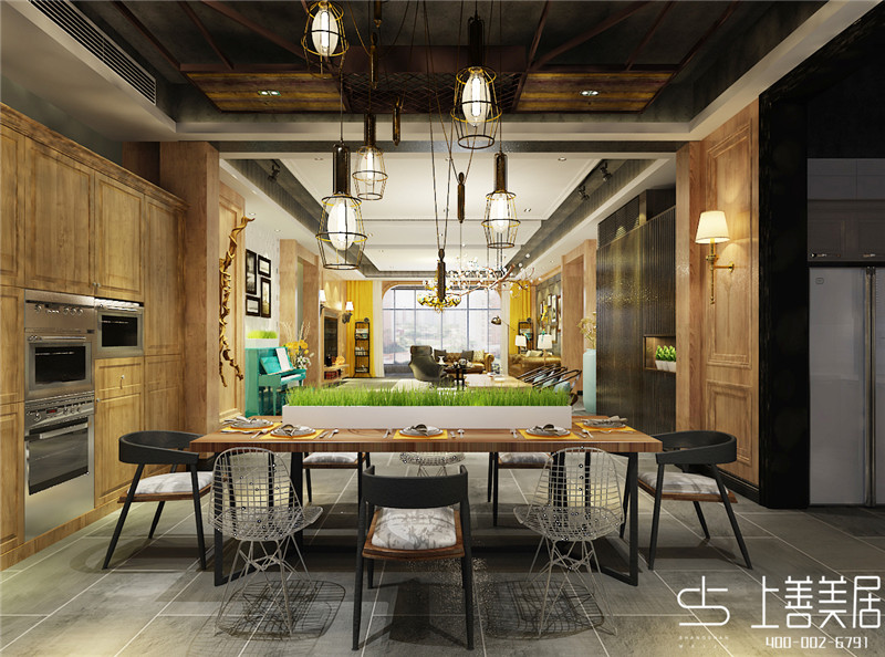 天陽御瓏灣/380平/美式工業(yè)風(fēng)混搭