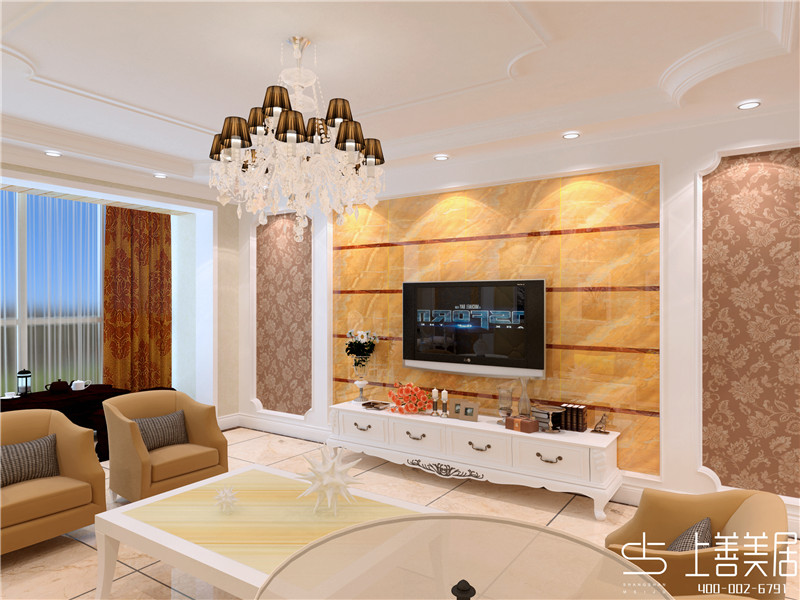 卓達星辰花園160平三室兩廳簡歐風格裝修效果圖