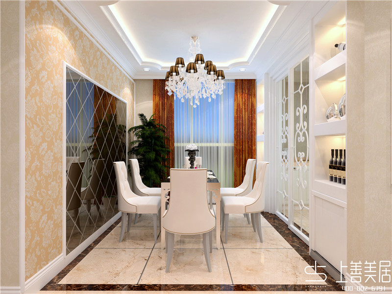 卓達(dá)星辰花園160平三室兩廳簡(jiǎn)歐風(fēng)格裝修效果圖