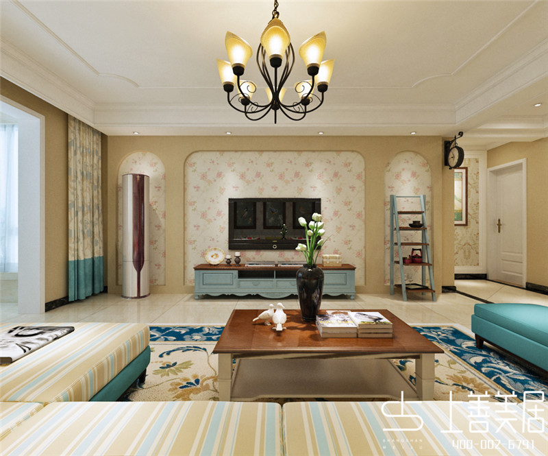 城南春天139平三室兩廳簡(jiǎn)約美式風(fēng)格裝修效果圖