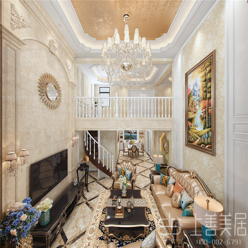 定州爵士山200平五室三廳歐式古典風格裝修效果圖