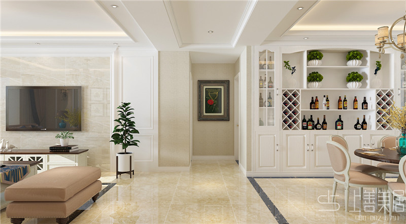 [舊房改造]井陘紅緯小區(qū)138平簡歐裝修效果圖