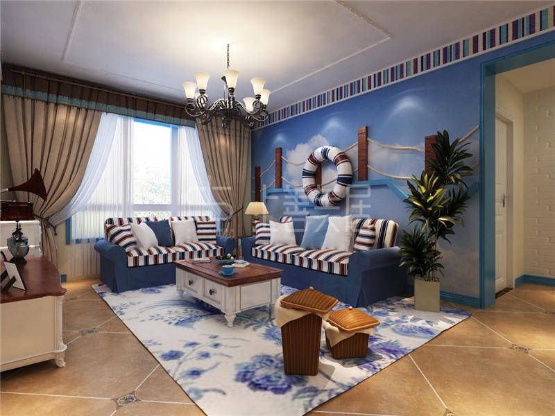 新源燕府110平地中海風(fēng)格