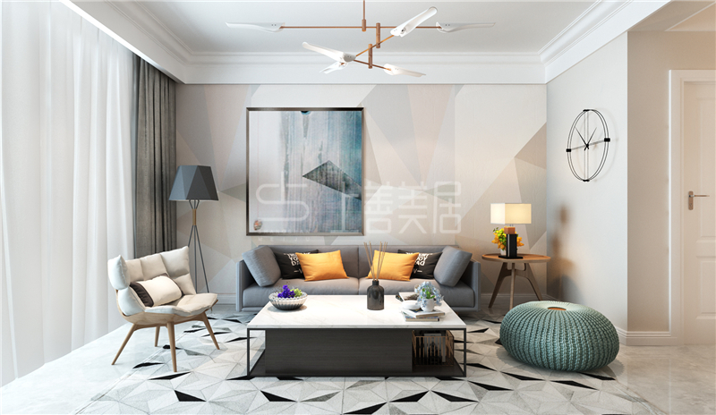 盛邦大都會80平簡約原木風(fēng)格