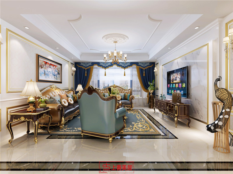 祥云國際130平美式客廳