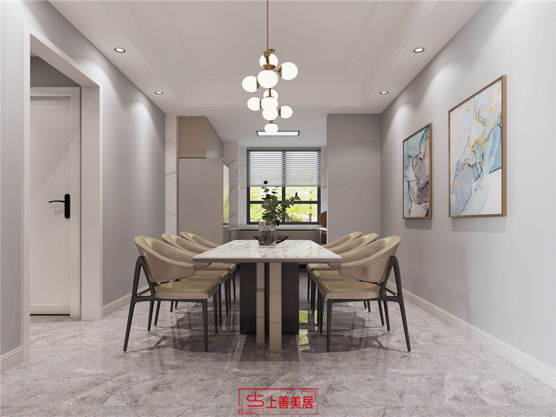 綠地中山公館130平現(xiàn)代風(fēng)格餐廳