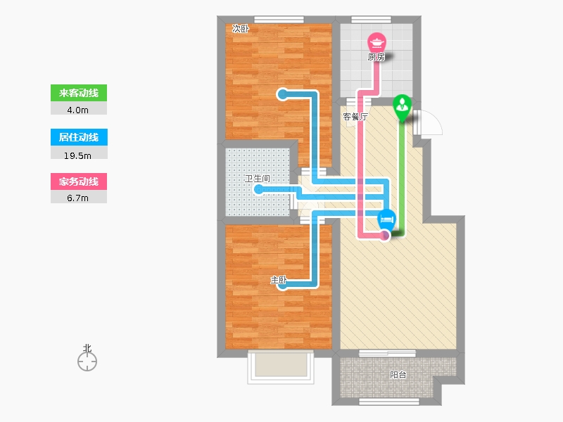 漢嘉海語(yǔ)城2室1廳1衛(wèi)1廚96.00㎡動(dòng)線圖