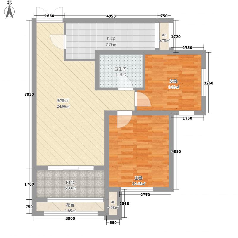 盛世御城2室1廳1衛(wèi)1廚67.17㎡戶型圖