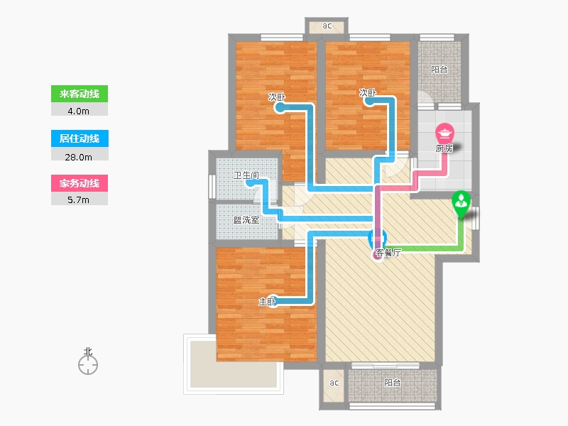 盛世御城3室1廳1衛(wèi)1廚82.78㎡動(dòng)靜線圖