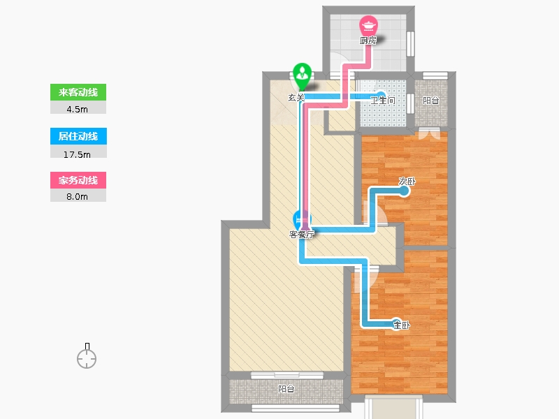 潤(rùn)德天悅城2室2廳1衛(wèi)1廚89㎡動(dòng)靜線圖