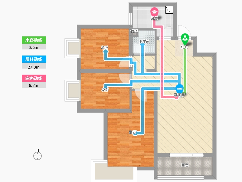 潤(rùn)德天悅城3室2廳1衛(wèi)1廚107㎡動(dòng)靜線圖