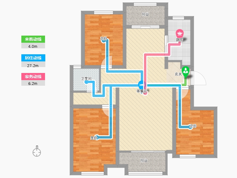 潤(rùn)德天悅城3室2廳1衛(wèi)1廚119㎡動(dòng)靜線圖