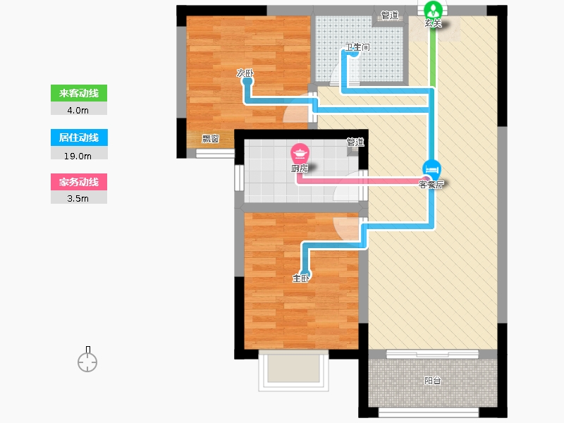保利西悅春天2室2廳1衛(wèi)1廚88㎡動靜線圖