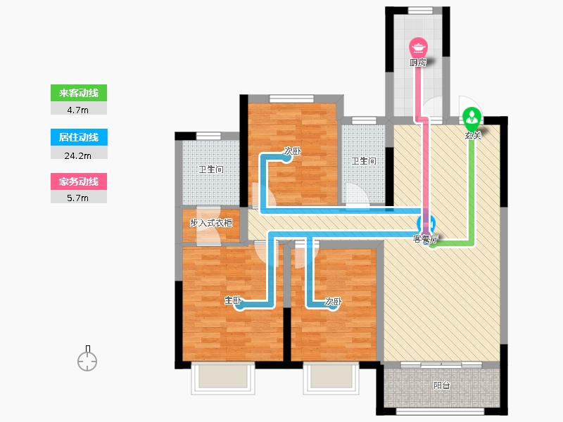保利西悅春天3室2廳2衛(wèi)1廚123㎡動靜線圖