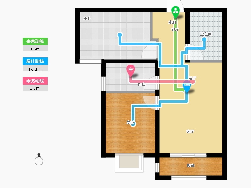 明瀚花香城2室1廳1衛(wèi)1廚81㎡動靜線圖