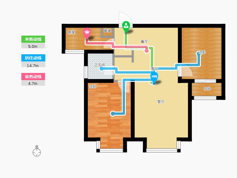 明瀚花香城2室1廳1衛(wèi)1廚86㎡動靜線圖