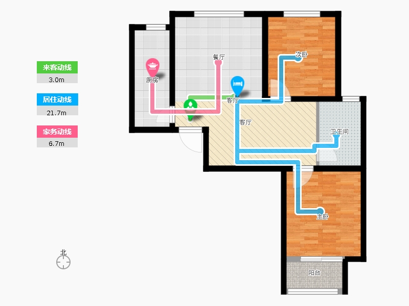 明瀚花香城2室1廳1衛(wèi)1廚102㎡動(dòng)靜線圖